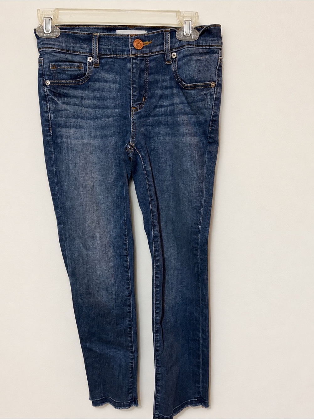 ANN TAYLOR LOFT Straight Crop Jeans – Size 24 – Raw Frayed Hem